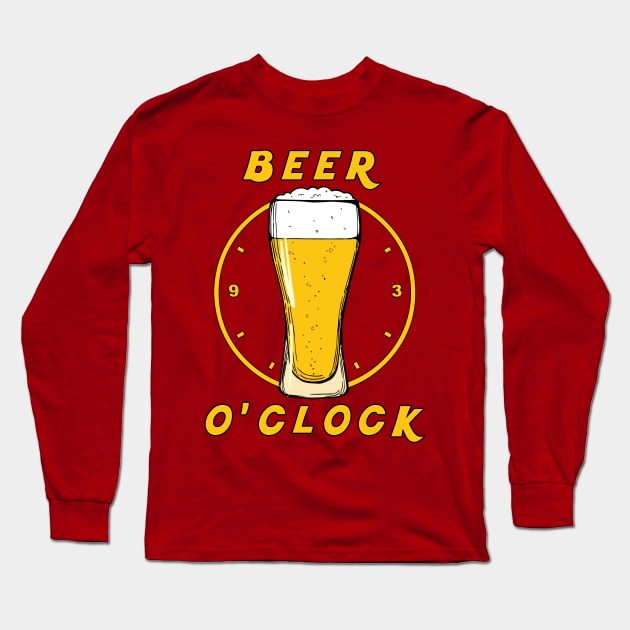 It's Beer O'clock! Long Sleeve T-Shirt by lilmousepunk